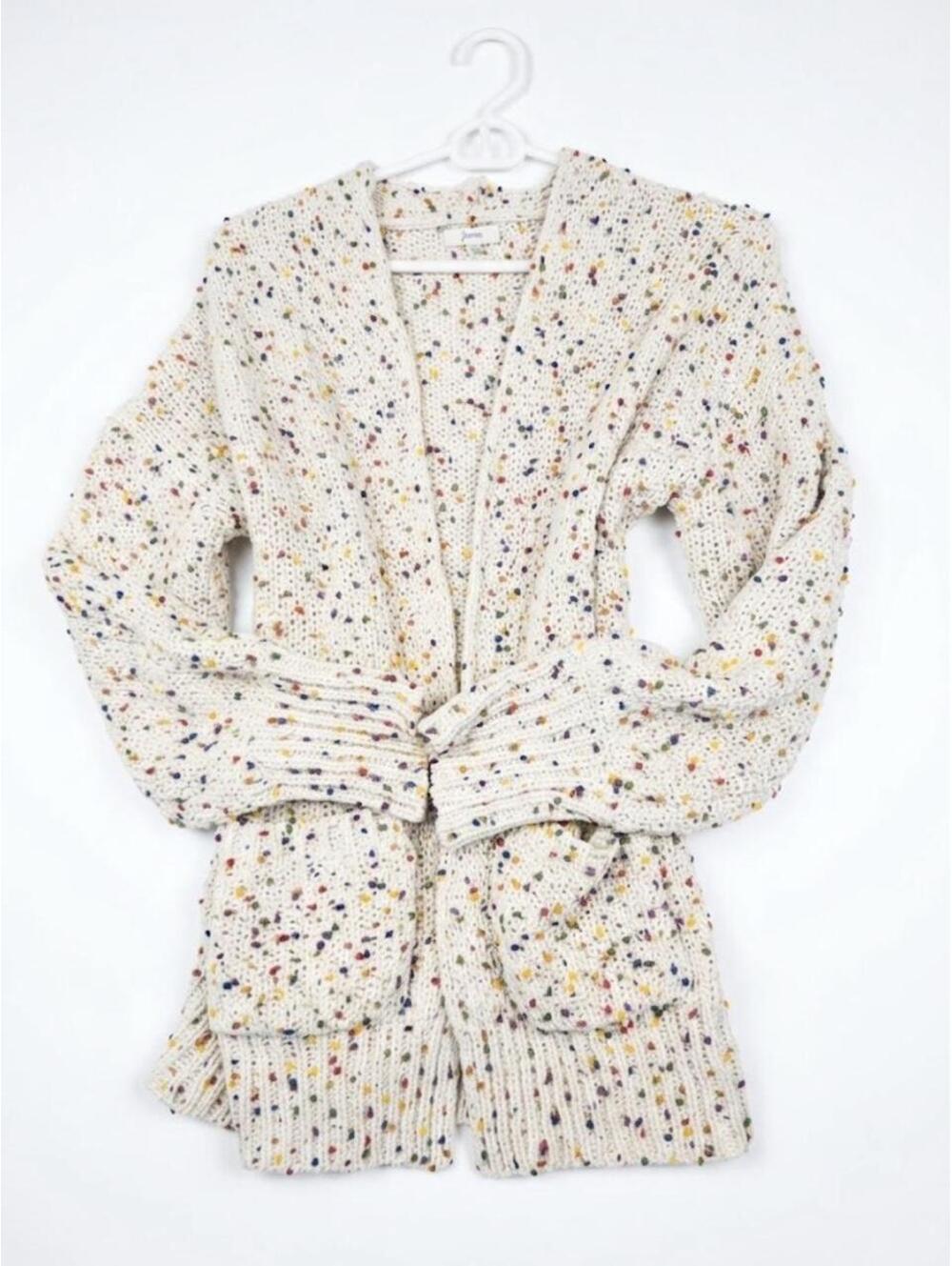 Jodifl Cream Chunky Confetti knit cardigan size small